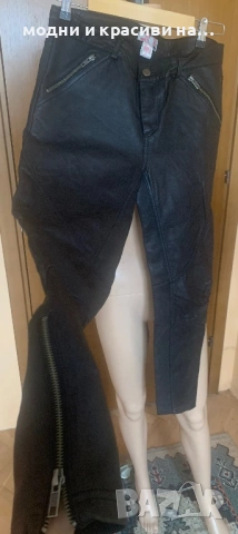 Дамски кожен панталон, размер М, снимка 10 - Панталони - 53219414