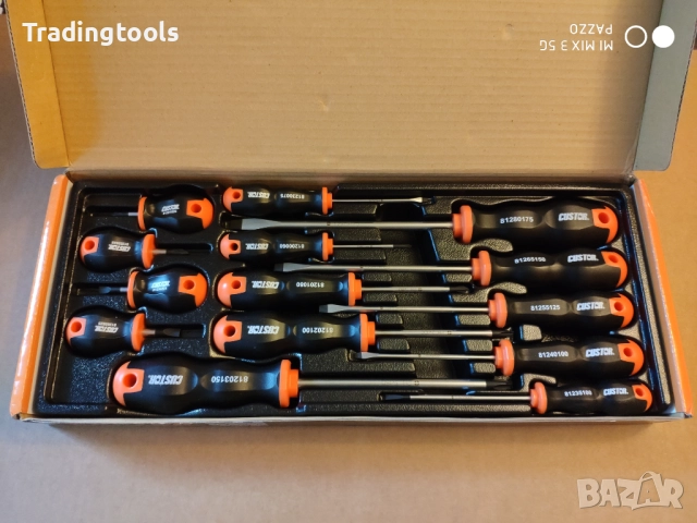 CUSTOR TOOLS 14 броя кръстати прави отвертки комплект