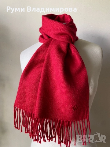 Мъжки, червен шал от вълна, Jack Wolskin, снимка 2 - Шалове - 43879663