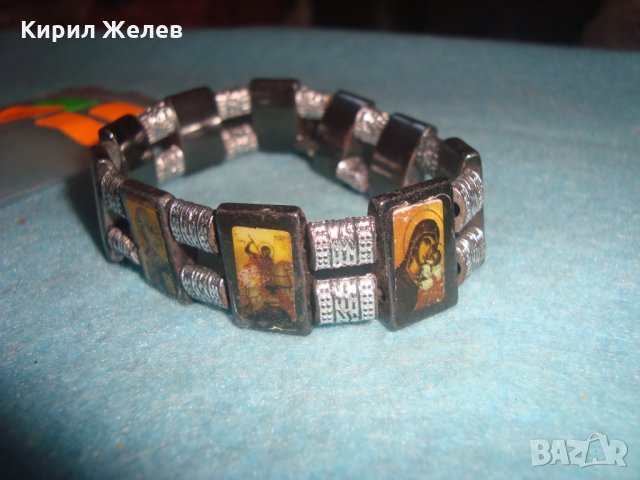 РЕЛИГИОЗНА СРЕБРИСТА МАГНИТНА АРТ ГРИВНА с ПРАВОСЛАВНИ ИКОНКИ от КАМЪК МАГНЕТИТ 26676, снимка 9 - Гривни - 34806172