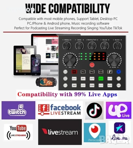 Нов Професионален микрофон + миксер и саунд ефекти BM800 за подкасти стрийминг, YouTube TikTok, снимка 7 - Ресийвъри, усилватели, смесителни пултове - 50542598