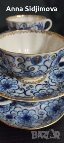 Руски порцелан сет за чай ЛФЗ, снимка 1 - Чаши - 39367367