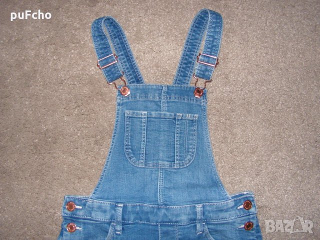 Намален! Дънков гащеризон H&M 9- 10 г., снимка 3 - Детски панталони и дънки - 32401672