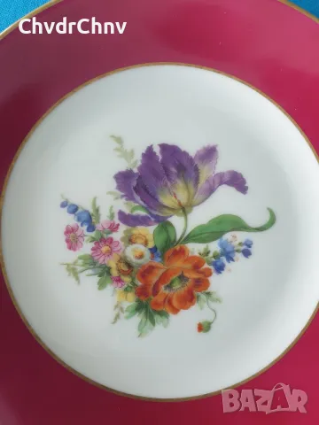 3бр Tirschenreuth Бавария немска колекционерска декоративна порцеланова чиния-картина/цветя, снимка 3 - Картини - 49371956