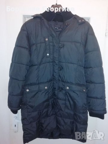 Черно зимно яке тип шуба 