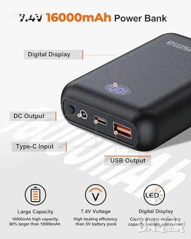 Hecusma Дамски елек с подгряване, батерия 16000mAh 7.4V, капитониран със светлинен дизайн, черен, S, снимка 3 - Елеци - 47753227