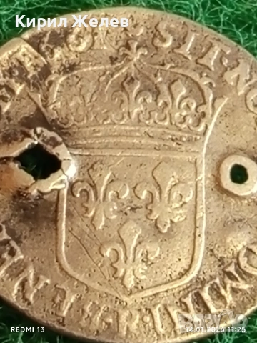 Сребърна монета 1/12 екю 1661г. Луй XIV Франция за КОЛЕКЦИЯ 52899, снимка 5 - Нумизматика и бонистика - 53094252