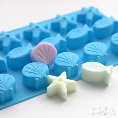 1476 Силиконова форма за бонбони и дребни сладки морско дъно, снимка 4 - Форми - 28639126
