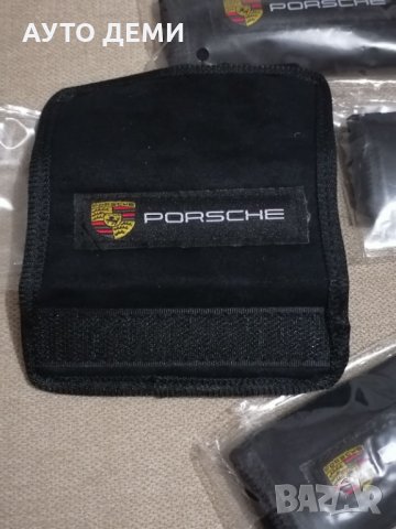 Черни калъфи за дръжки на таван с емблеми на Порше  Porsche кола автомобил джип, снимка 7 - Аксесоари и консумативи - 35562197