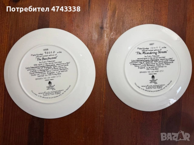 Стари английски колекционерски чинии в горска приказна тематика , снимка 2 - Други ценни предмети - 53563817