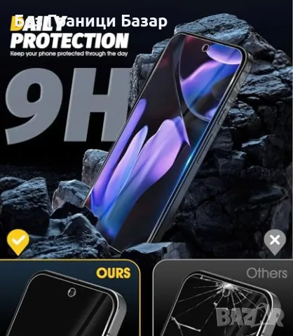 Нови 2 броя Протектор за екран Google Pixel 9 Pro XL - Закалено стъкло 9H, снимка 3 - Фолия, протектори - 47270117