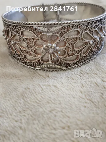 Старинна сребърна гривна филигран