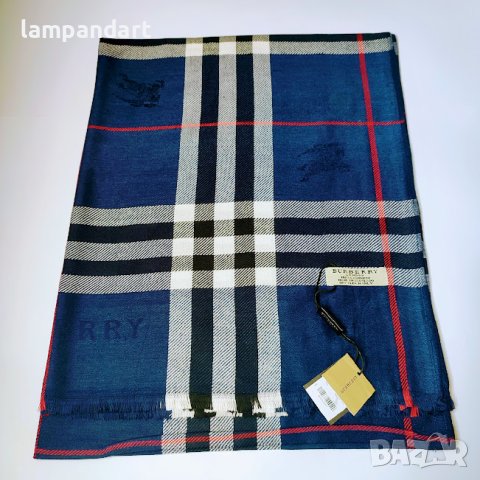 Кашмирен шал Burberry, снимка 2 - Шалове - 38970213