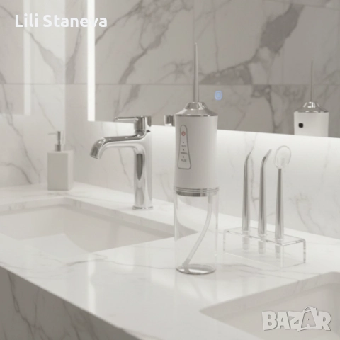 Портативен зъбен душ с 3 режима на действие и мощна водна струя / Цвят: Бял. , снимка 4 - Други - 52822060