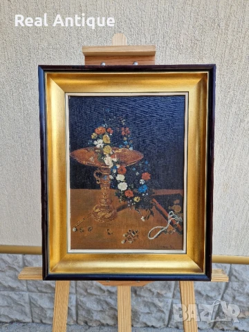 Натюрморт масло върху платно кеширано на фазер авторски