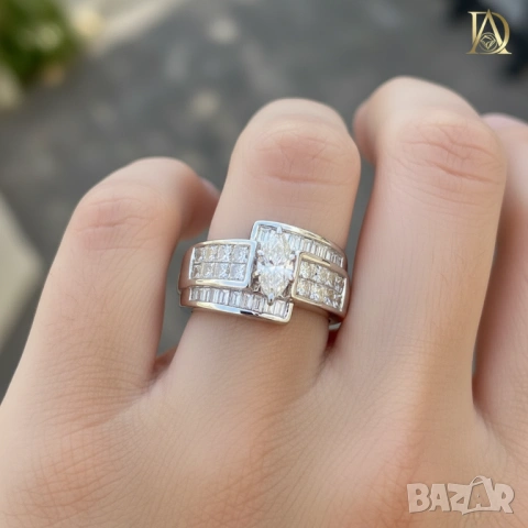 Нов Златен Пръстен с 2.12кт Естествени Диаманти, снимка 2 - Пръстени - 42935869