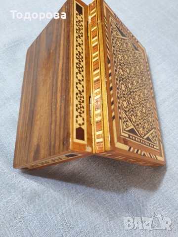 Кутия с интарзия от екзотична дървесина за бижута, снимка 6 - Антикварни и старинни предмети - 43682524