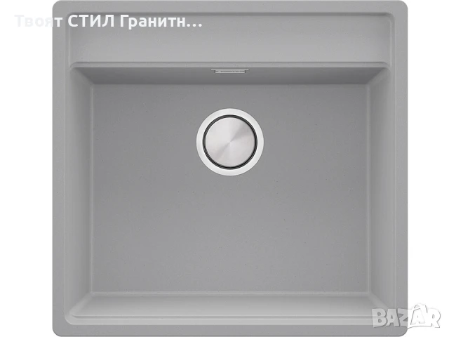 Сива кухненска мивка за вграждане под плот Берген 60 Low 560x530 мм, снимка 2 - Мивки - 51415886