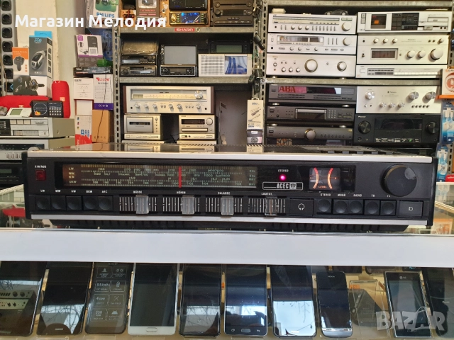 Колекционерски ресийвър с касетен дек ACEC 85001 / Усилвател с радио и касетен дек. Много рядък.  В 