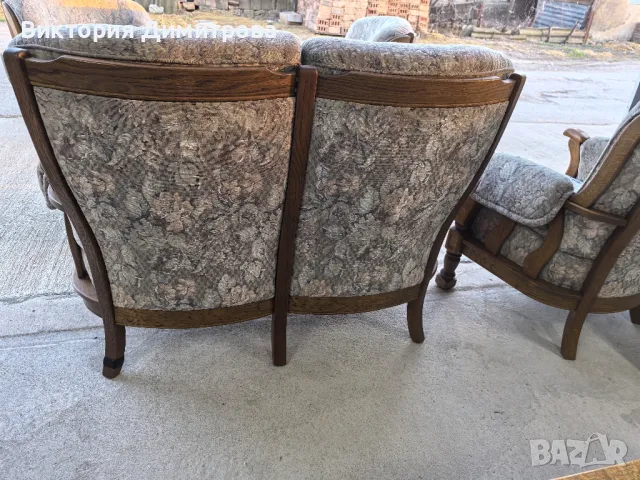 Комплект: 3 кресла + малък диван, снимка 13 - Дивани и мека мебел - 50138866