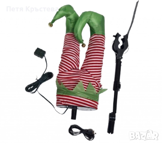 Анимирани крака на елф за коледно дърво – Забавен и уникален празничен декор, снимка 3 - Други - 52252295