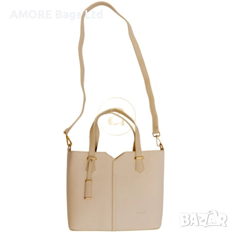 Класическа дамска чанта AMORE Aurora - Cream, снимка 4 - Чанти - 53584212