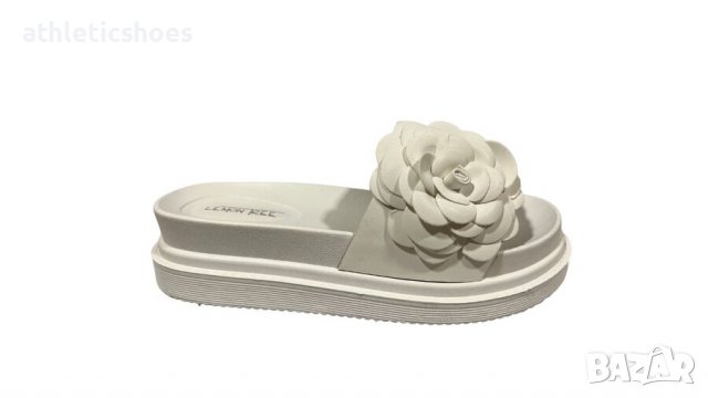 Дамски чехли на платформа с цвете, снимка 3 - Чехли - 37455452