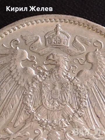 СРЕБЪРНА МОНЕТА 1 марка 1914г. Германска империя Вилхелм втори 37170, снимка 8 - Нумизматика и бонистика - 40465224