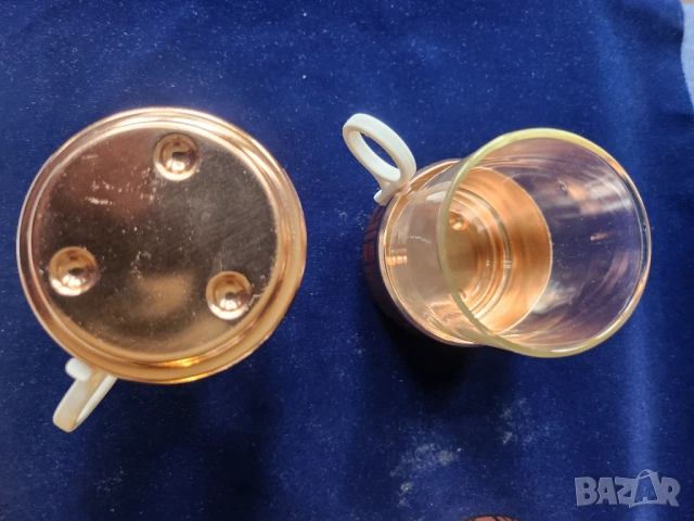 подстакани немски + чаши за чай/кафе - 2 к-та х 6 броя+захарница, чаши Йена-глас, нови, неползвани, снимка 11 - Сервизи - 32737404