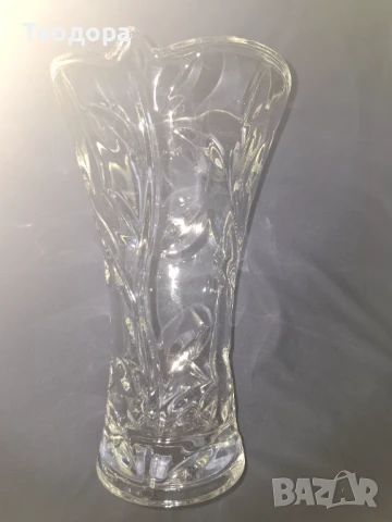 Ретро кристална ваза с цветя, снимка 7 - Вази - 50591287