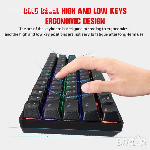 Нова механична игрална клавиатура преносима кабелна с LED подсветка , снимка 4 - Други - 36937833