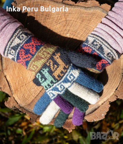 Перуански ръкавици модел Уанкавелика с цели пръсти различни цветове, снимка 2 - Ръкавици - 43163561