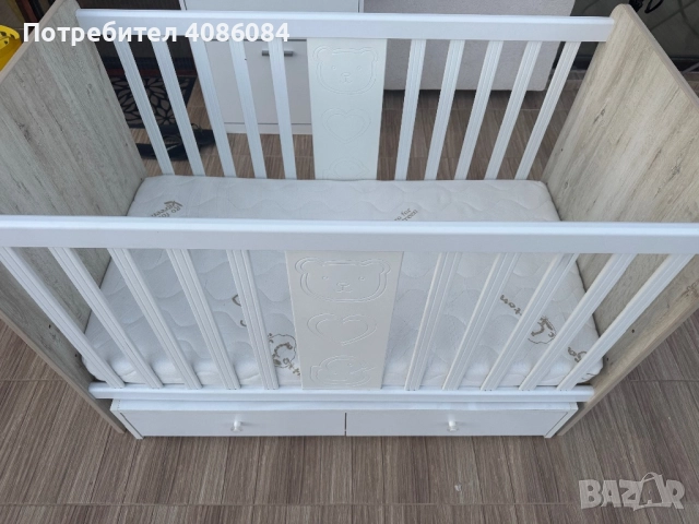 Детска кошара с матрак/люлееща, снимка 2 - Кошарки - 51645833