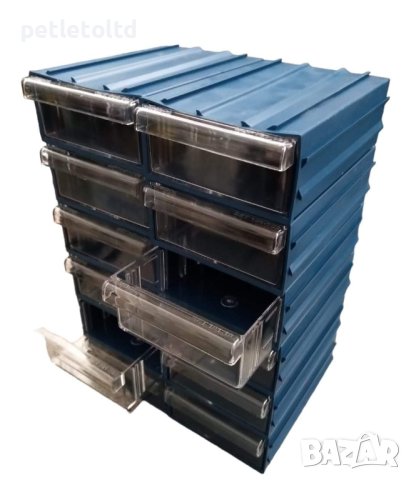 Органайзери - Контейнер пластмасов с чекмедже - модулен Размер: 40 мм х 85 мм х 120 мм, снимка 3 - Други инструменти - 43850885