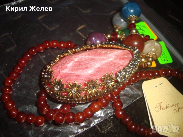 СКЪПОЦЕННО МАРКОВО НОВО МОДНО КОЛИЕ ОГЪРЛИЦА КАМЪНИ КРИСТАЛИ БРОНЗ 20593, снимка 15 - Колиета, медальони, синджири - 33423103