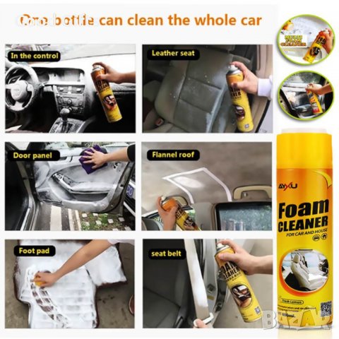 Многофункционална пяна за почистване на автомобил и дома 650 мл спрей за почистване, снимка 3 - Препарати за почистване - 39304164