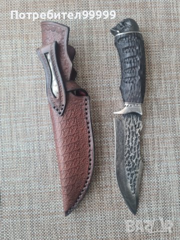 Нож от дамаска стомана , снимка 2 - Ножове - 43695377
