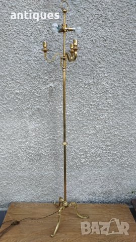 Стар месингов свещник - лампа - Английски - Антика