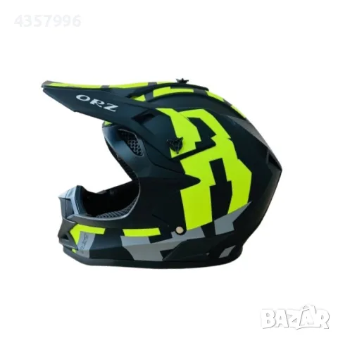 Кросова каска черно с неон и графит, За мотор, Атв, Велосипед, S, M., снимка 7 - Аксесоари и консумативи - 49304785