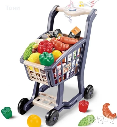 Комплект количка за пазаруване в супермаркет със светлинна музика, снимка 4 - Други - 51313730