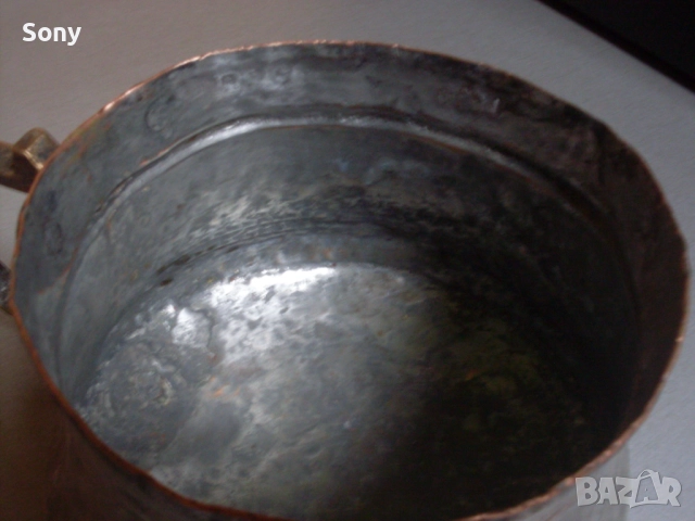 Старо медно-"бакърено" котле, канче., снимка 4 - Антикварни и старинни предмети - 52939370
