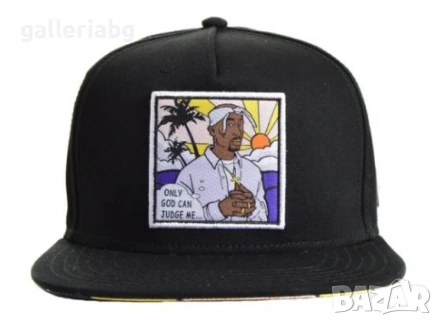 Snapback шапка “Only God Can Judge Me” Tupac – черна, регулируема