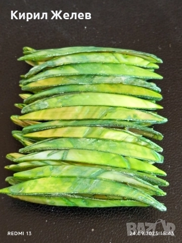 Дамска гривна от седеф с доминиращ зелен цвят уникално красива 51341, снимка 4 - Гривни - 51822433