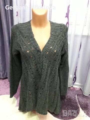 Дамска жилетка плетиво сива, снимка 4 - Жилетки - 27421444