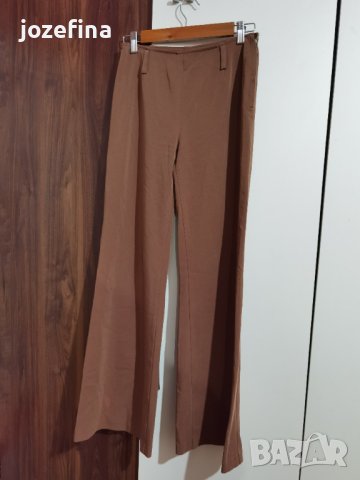 Дамски широк кафяв панталон с широки крачоли. , снимка 1