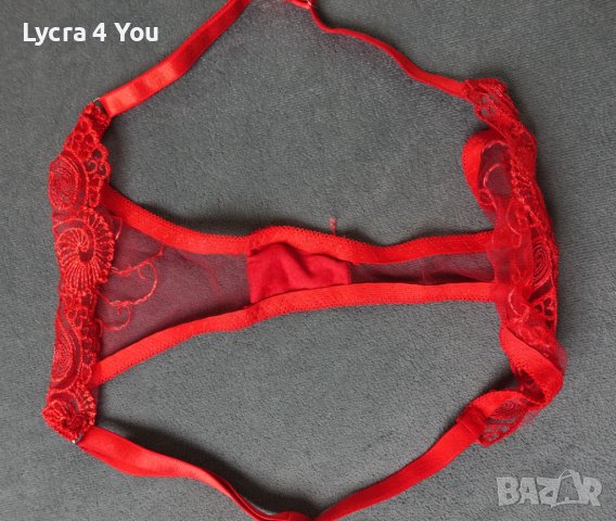 L/XL еротични червени бикини силно изрязанис регулация на талията, снимка 3 - Бельо - 43173360