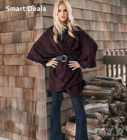 Cleobella Отворена Жилетка Наметало с Пискюли