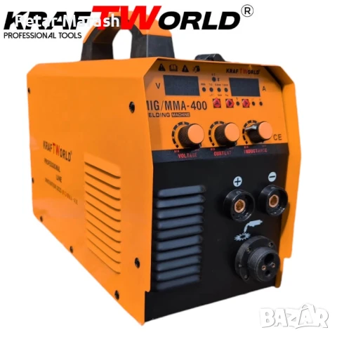 Професионален Инверторен Електрожен KraftWorld 400А с Телоподаващо 2в1 – Компактен и Мощен, снимка 1