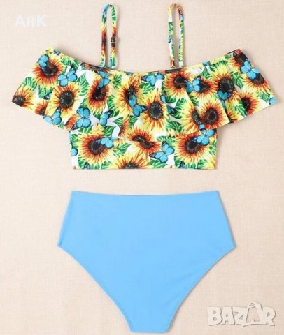 Бански костюм с пеперуди и слънчогледи, снимка 2 - Бански костюми - 36887525