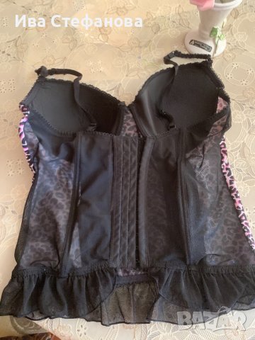 Страхотен еластичен леопардов розов  корсет бюстие 85C , снимка 4 - Корсети, бюстиета, топове - 36998802